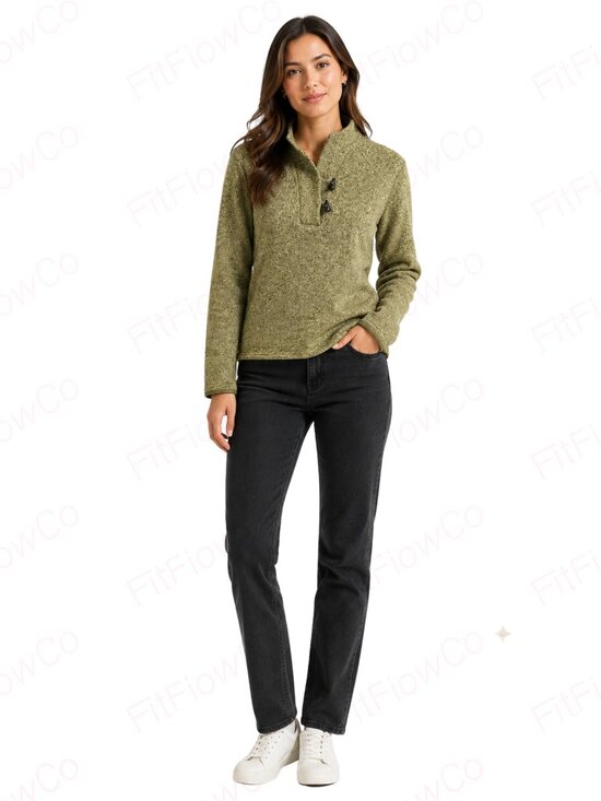 The North Face Sweaters - The North Face Crescent Ridge Fleece Sweater Women L Sage Green Toggle Neck
